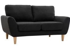 Clearance Miliboo Sofá nórdico 2 plazas tejido gris oscuro ALICE