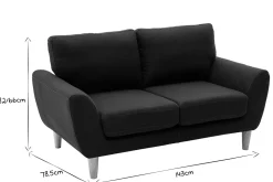Clearance Miliboo Sofá nórdico 2 plazas tejido gris oscuro ALICE