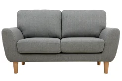 Store Miliboo Sofá nórdico 2 plazas tejido gris claro ALICE