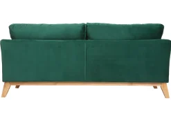 Cheap Miliboo Sofá nórdico 3 plazas terciopelo verde desenfundable patas madera OSLO
