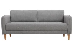 Flash Sale Miliboo Sofá nórdico 3 plazas terciopelo gris claro KURT