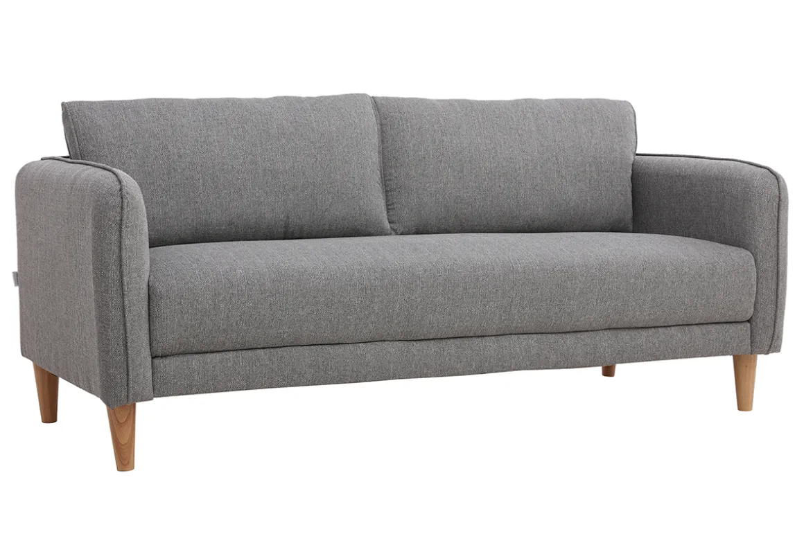 Flash Sale Miliboo Sofá nórdico 3 plazas terciopelo gris claro KURT