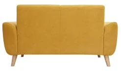 New Miliboo Sofá nórdico 2 plazas terciopelo amarillo mostaza EKTOR