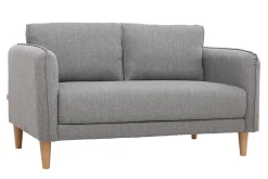 Clearance Miliboo Sofá nórdico 2 plazas terciopelo gris claro KURT