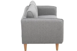 Clearance Miliboo Sofá nórdico 2 plazas terciopelo gris claro KURT