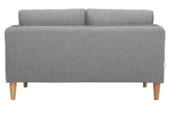 Clearance Miliboo Sofá nórdico 2 plazas terciopelo gris claro KURT