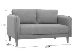 Clearance Miliboo Sofá nórdico 2 plazas terciopelo gris claro KURT