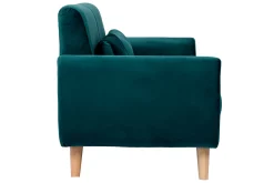 Flash Sale Miliboo Sofá nórdico 2 plazas terciopelo azul petróleo EKTOR