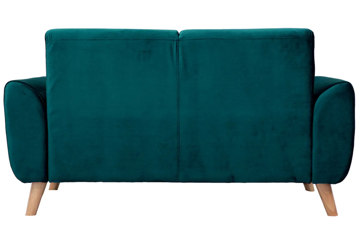 Flash Sale Miliboo Sofá nórdico 2 plazas terciopelo azul petróleo EKTOR