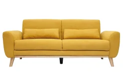 Cheap Miliboo Sofá nórdico 3 plazas terciopelo amarillo mostaza EKTOR