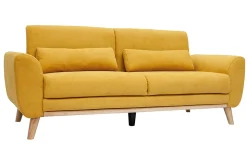 Cheap Miliboo Sofá nórdico 3 plazas terciopelo amarillo mostaza EKTOR