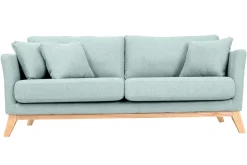 Cheap Miliboo Sofá nórdico 3 plazas verde agua desenfundable patas madera OSLO