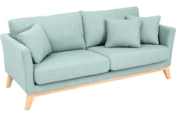 Cheap Miliboo Sofá nórdico 3 plazas verde agua desenfundable patas madera OSLO