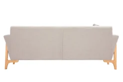 Best Sale Miliboo Sofá nórdico 3 plazas beige y fresno ASAKO