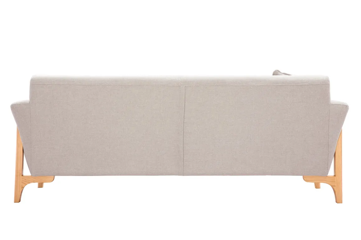 Best Sale Miliboo Sofá nórdico 3 plazas beige y fresno ASAKO
