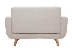 Outlet Miliboo Sofá nórdico 2 plazas beige y madera de caucho maciza PURE