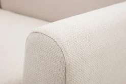 Outlet Miliboo Sofá nórdico 2 plazas beige y madera de caucho maciza PURE