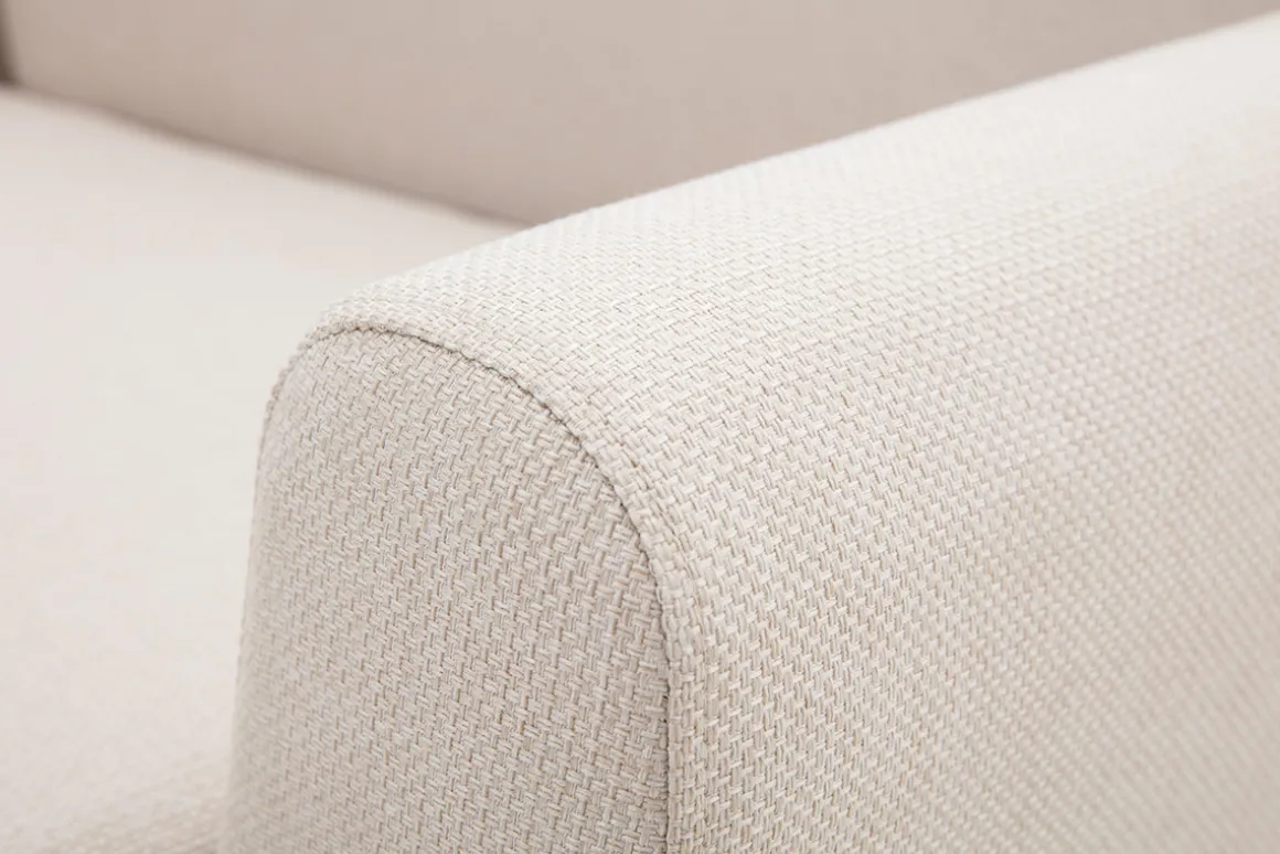 Outlet Miliboo Sofá nórdico 2 plazas beige y madera de caucho maciza PURE