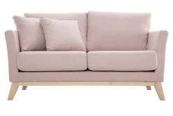 Discount Miliboo Sofá nórdico 2 plazas desenfundable rosa OSLO
