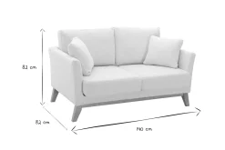 Cheap Miliboo Sofá nórdico 2 plazas efecto borreguillo blanco con patas de madera OSLO