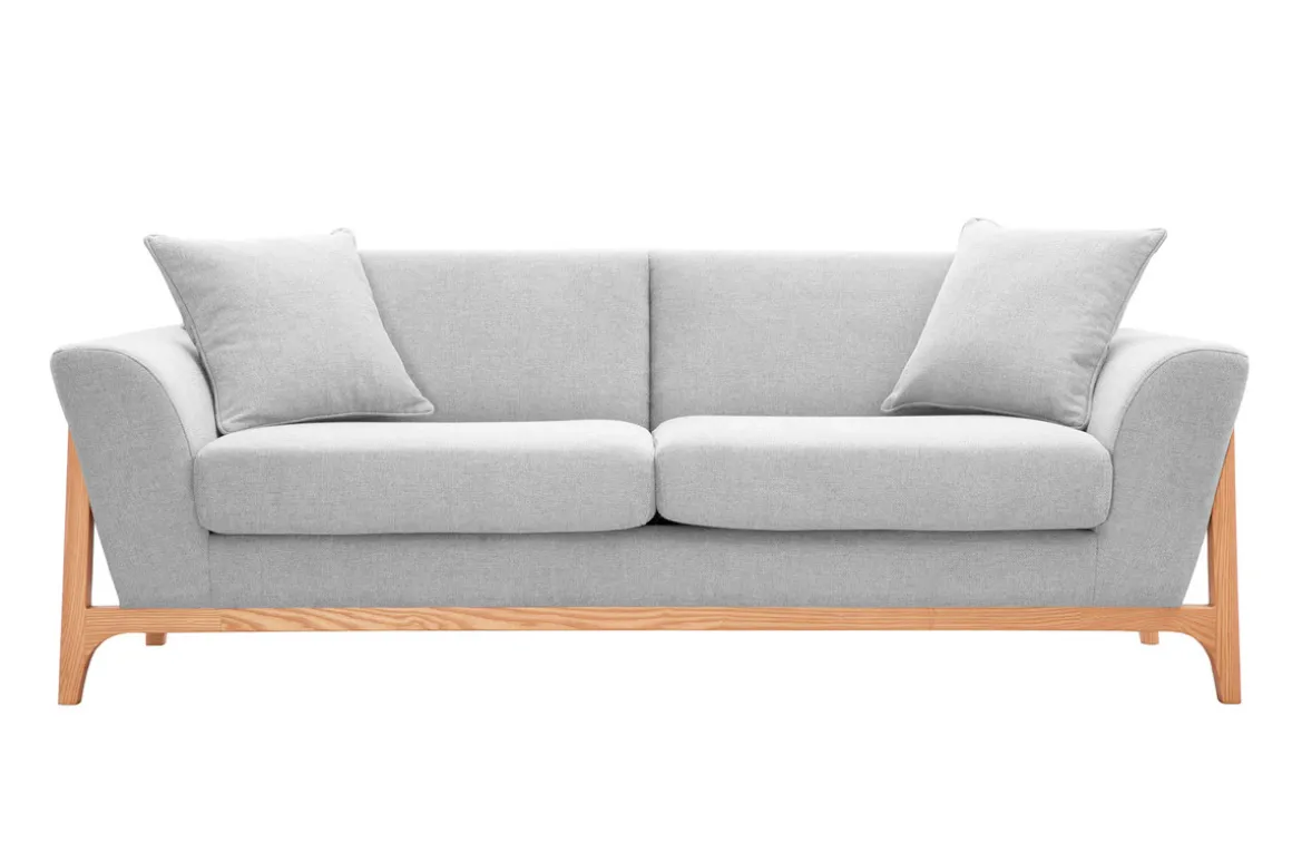 Best Sale Miliboo Sofá nórdico 3 plazas gris claro y fresno ASAKO