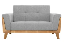 Cheap Miliboo Sofá nórdico 2 plazas gris claro con patas de madera FJORD
