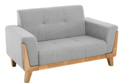 Cheap Miliboo Sofá nórdico 2 plazas gris claro con patas de madera FJORD