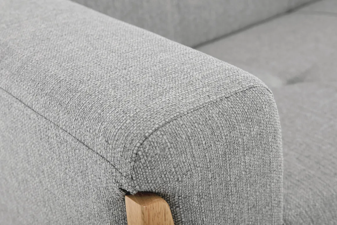 Cheap Miliboo Sofá nórdico 2 plazas gris claro con patas de madera FJORD