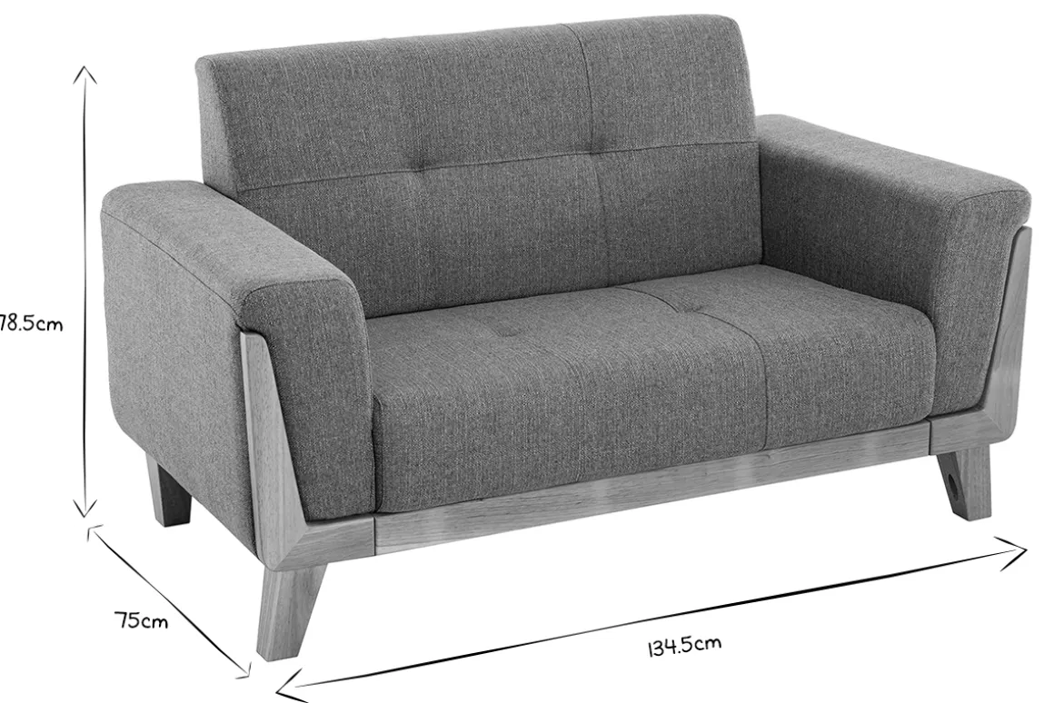 Cheap Miliboo Sofá nórdico 2 plazas gris claro con patas de madera FJORD