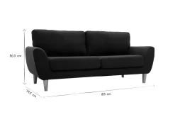 Store Miliboo Sofá nórdico tejido gris antracita 3 plazas ALICE