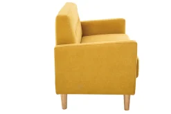 Sale Miliboo Sofá 2 plazas de estilo nórdico amarillo mostaza con efecto aterciopelado MOON
