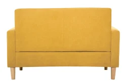 Sale Miliboo Sofá 2 plazas de estilo nórdico amarillo mostaza con efecto aterciopelado MOON