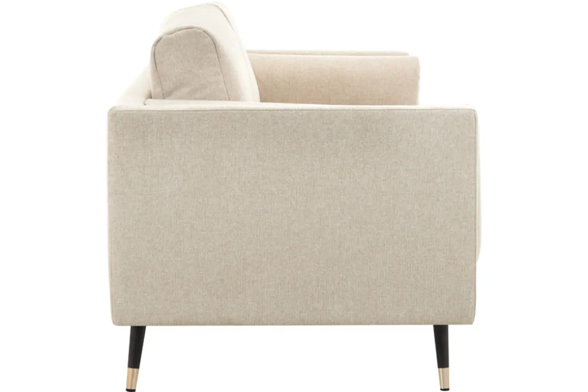 Shop Miliboo Sofá 2 plazas de tela beige capuchino jaspeado STING