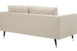 Shop Miliboo Sofá 2 plazas de tela beige capuchino jaspeado STING