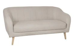 Best Miliboo Sofá 3 plazas estilo nórdico de tela beige natural y madera ISIS