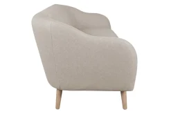 Best Miliboo Sofá 3 plazas estilo nórdico de tela beige natural y madera ISIS