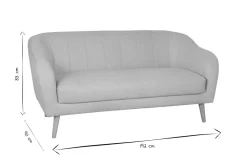 Best Miliboo Sofá 3 plazas estilo nórdico de tela beige natural y madera ISIS
