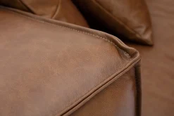 Flash Sale Miliboo Sofá 3 plazas moderno de piel de búfalo COBAIN