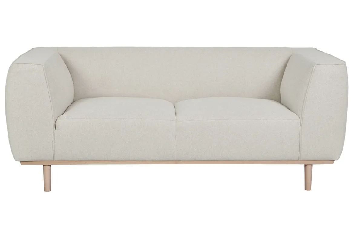 Hot Miliboo Sofá 2-3 plazas nórdico de tela beige y madera MORRIS