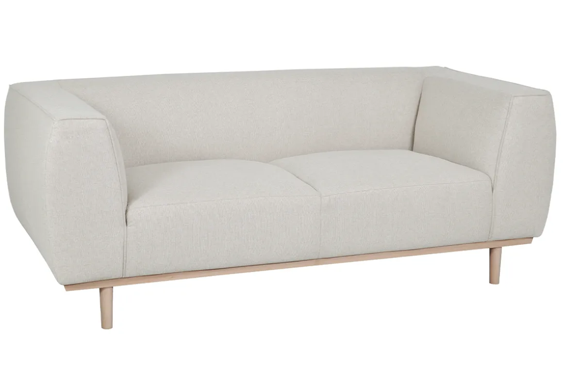 Hot Miliboo Sofá 2-3 plazas nórdico de tela beige y madera MORRIS