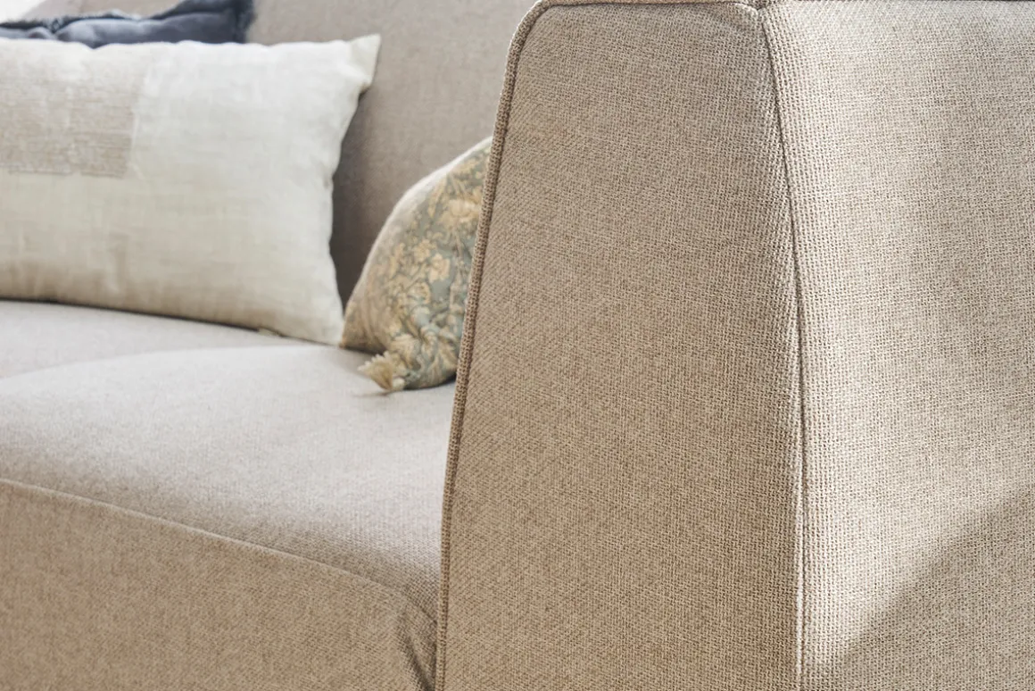 Hot Miliboo Sofá 2-3 plazas nórdico de tela beige y madera MORRIS
