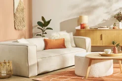 Flash Sale Miliboo Sofá 3 plazas tejido efecto terciopelo natural COBAIN