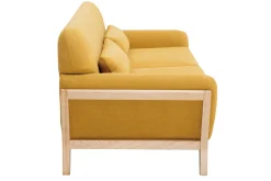 Discount Miliboo Sofá tejido efecto aterciopelado amarillo mostaza 3 plazas YOKO