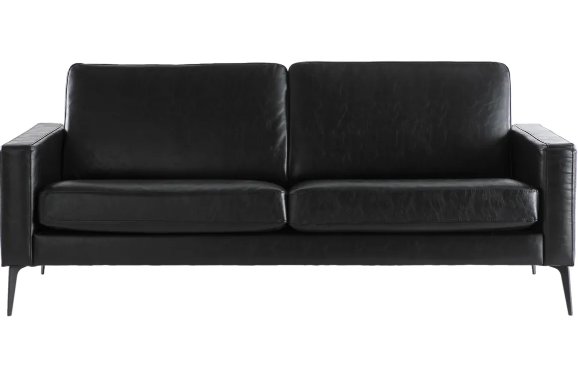 Cheap Miliboo Sofá vintage negro 3 plazas RICCI