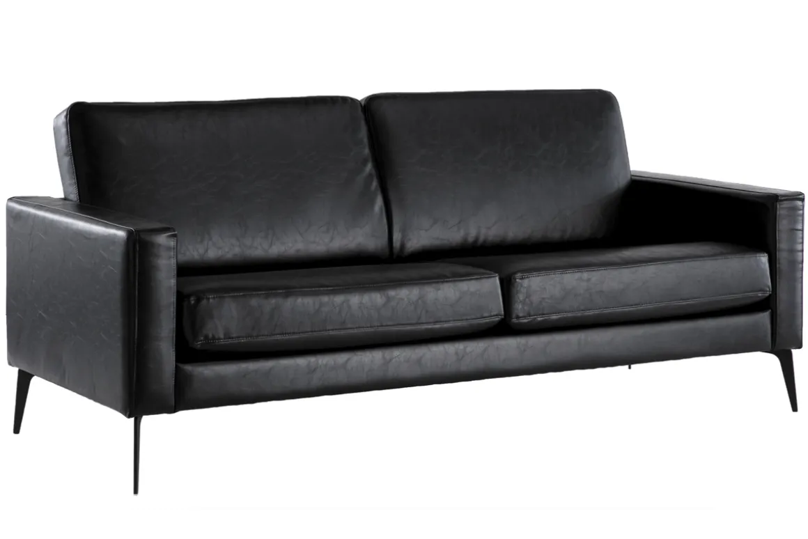 Cheap Miliboo Sofá vintage negro 3 plazas RICCI