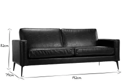 Cheap Miliboo Sofá vintage negro 3 plazas RICCI