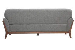 Flash Sale Miliboo Sofá vintage 3 plazas gris y nogal YOKO