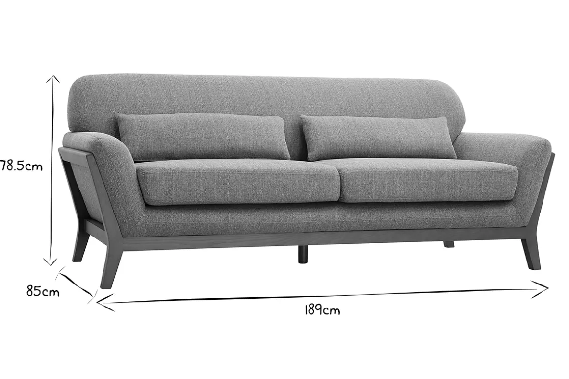 Flash Sale Miliboo Sofá vintage 3 plazas gris y nogal YOKO