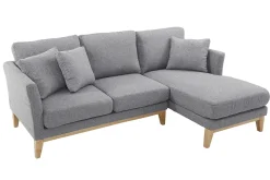 Shop Miliboo Sofa de esquina derecha nórdico gris claro OSLO