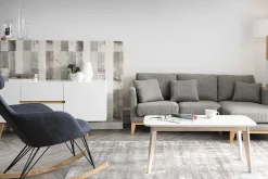 Shop Miliboo Sofa de esquina derecha nórdico gris claro OSLO